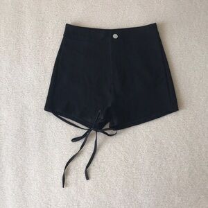 Elegant High Waist Black Women's Shorts